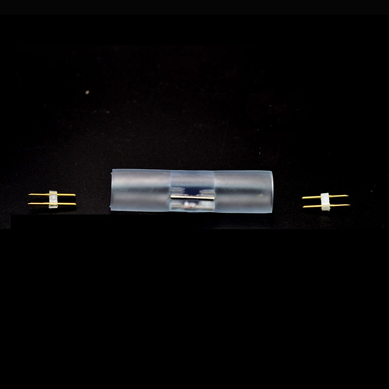 Round 16mm straight line shape High Voltage Bifurcation fast connectors With 2 Copper 2-Pins For LED neon Strip Ligths
